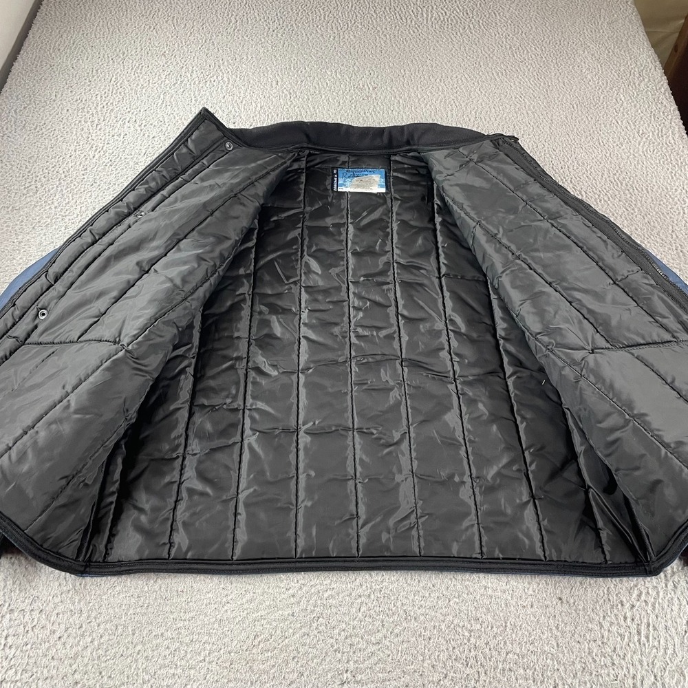 Refrigiwear Insulated Puffer Men's Long Coat Size 2XL Navy Blue‎ Warm Full Zip * - Picture 7 of 13